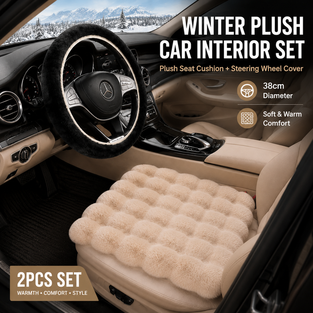 2-piece fleece car seat cushion and wheel cover — view 12