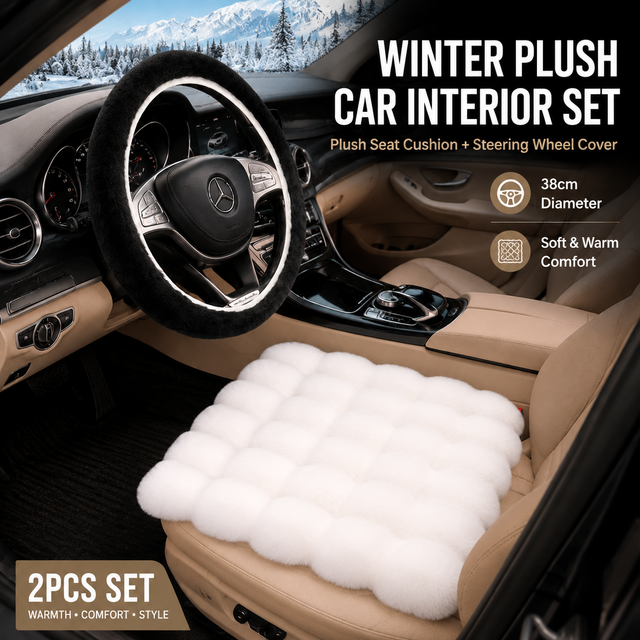 2-piece fleece car seat cushion and wheel cover — view 11