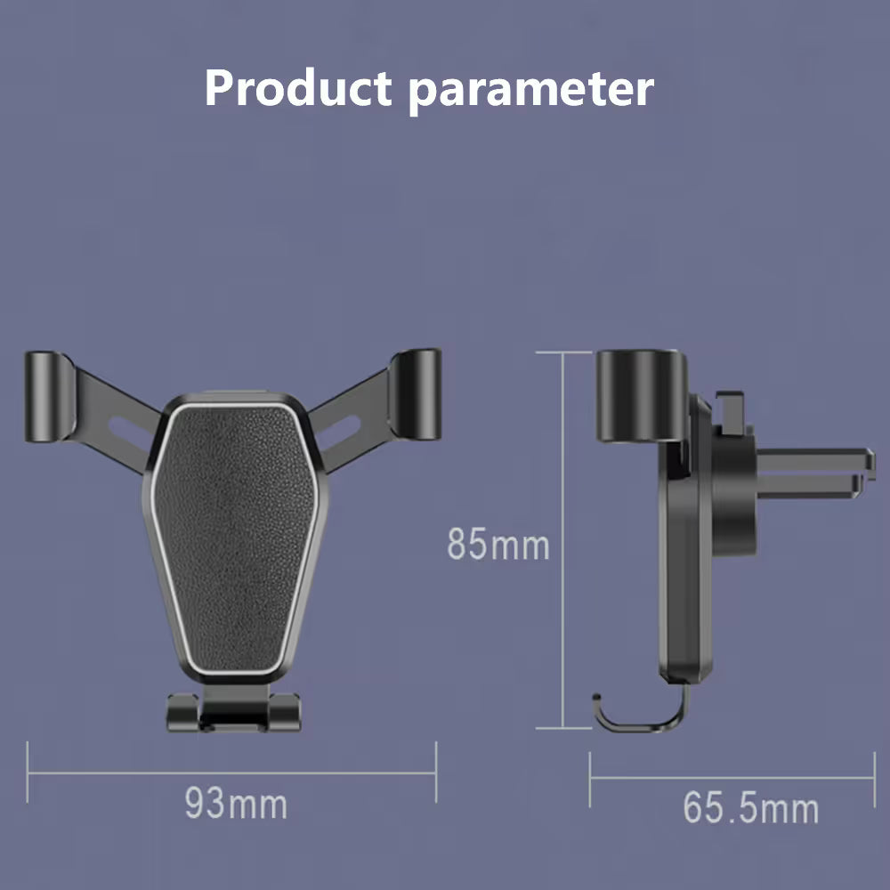 Black car air vent gravity phone holder — view 9