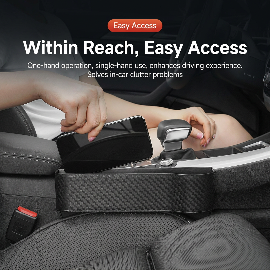 1-pair carbon fibre car seat gap filler — view 4