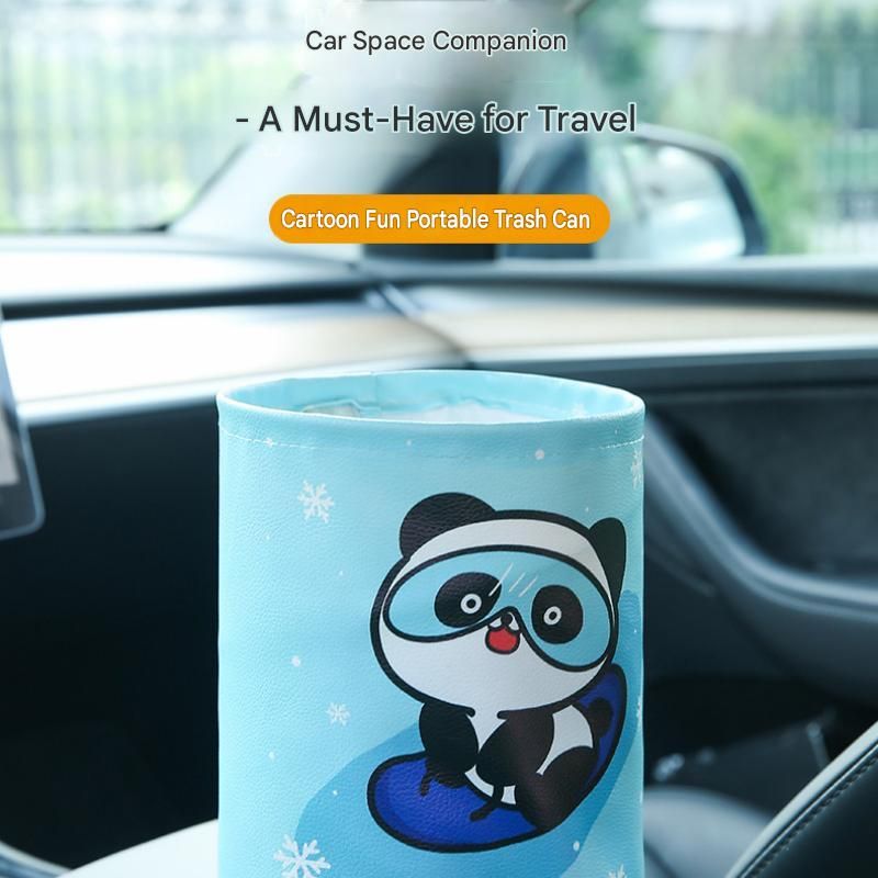 Foldable dual-layer car rubbish bin — view 3