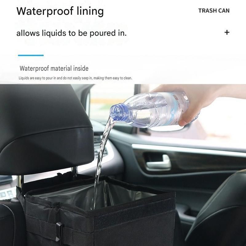 Small foldable car rubbish bin black — view 8