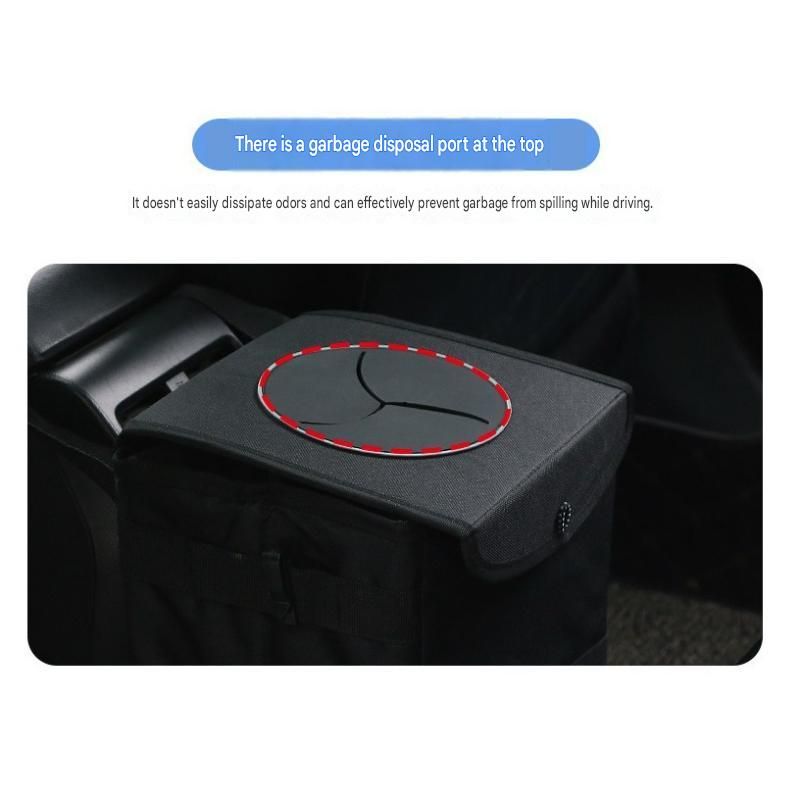 Small foldable car rubbish bin black — view 9