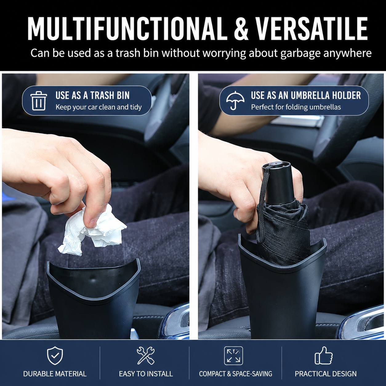 2-piece car aroma diffuser and storage bin — view 4