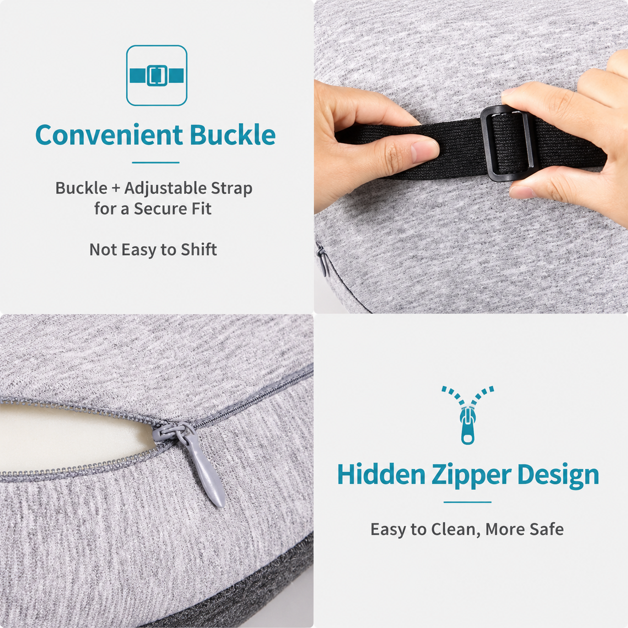 Ergonomic memory foam car neck pillow — view 6