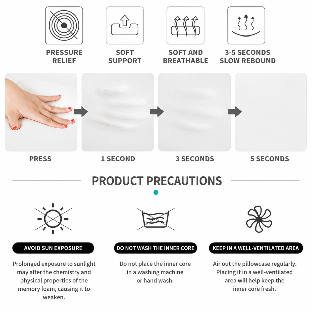 Ergonomic memory foam car neck pillow — view 8