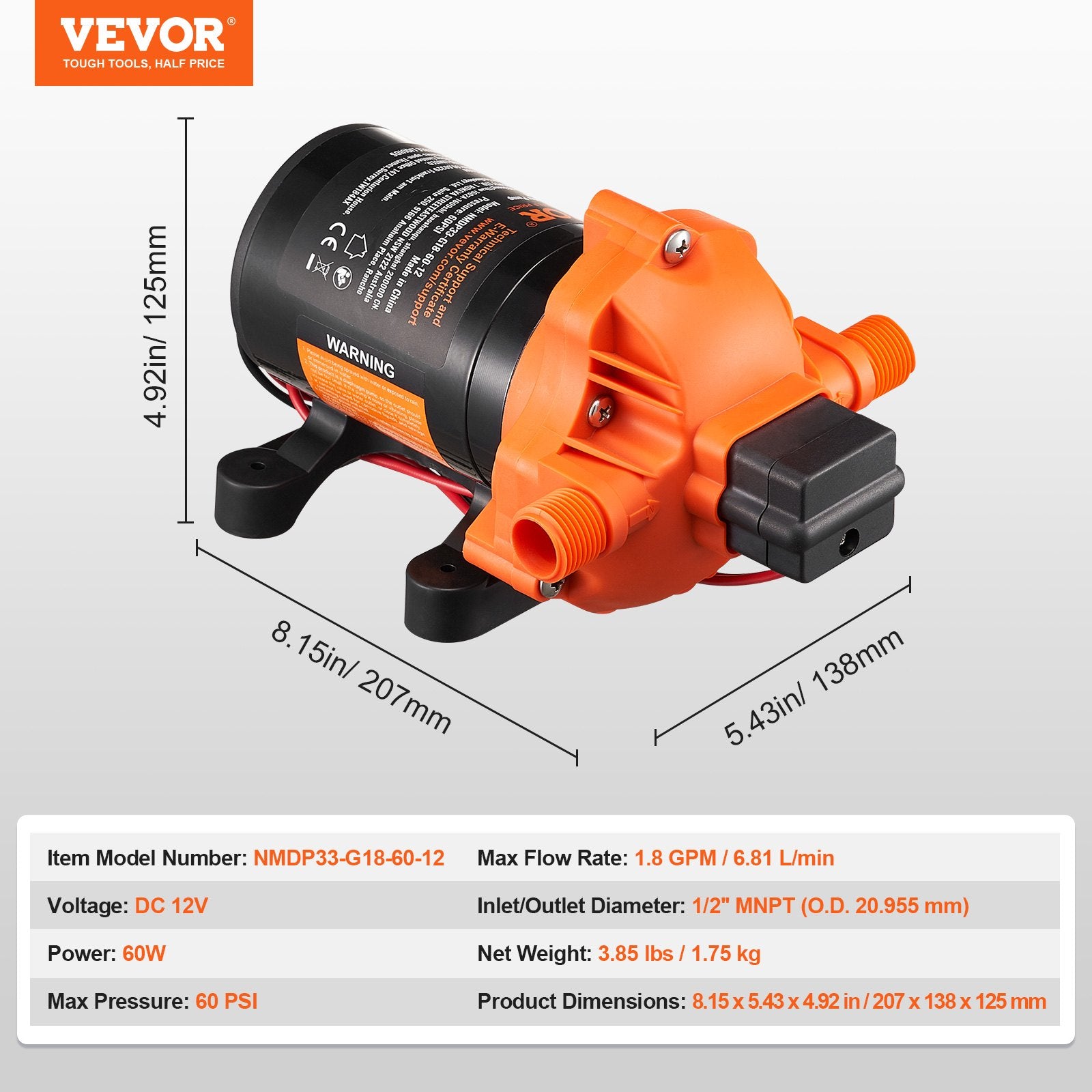 Diaphragm Pump 1.8GPM 6.81 L/min — view 8