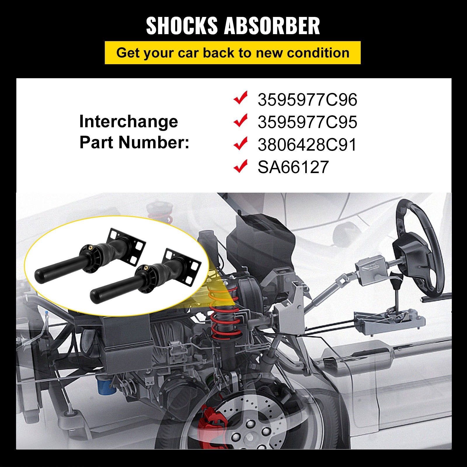 2PCS Cab Shock Absorber International — view 3