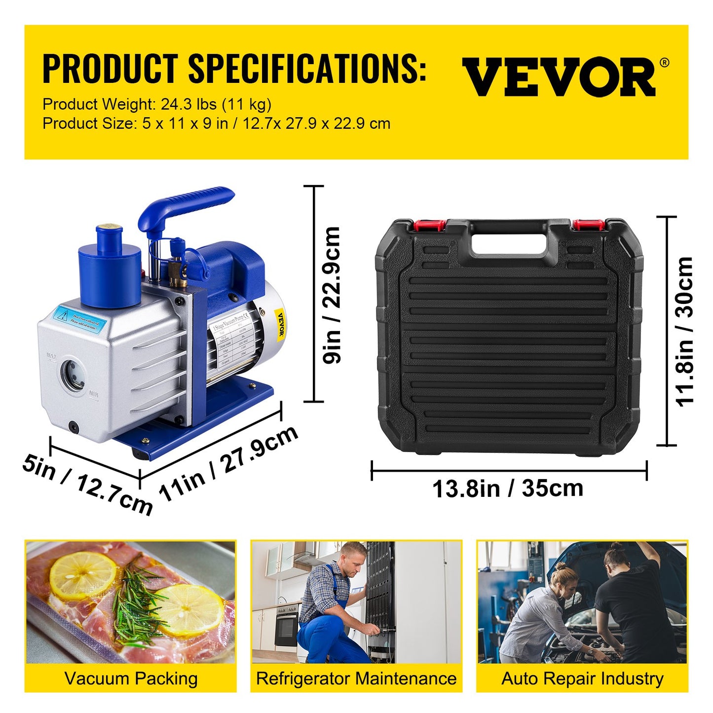 Vacuum Pump 4.8CFM 1/3HP Air — view 8
