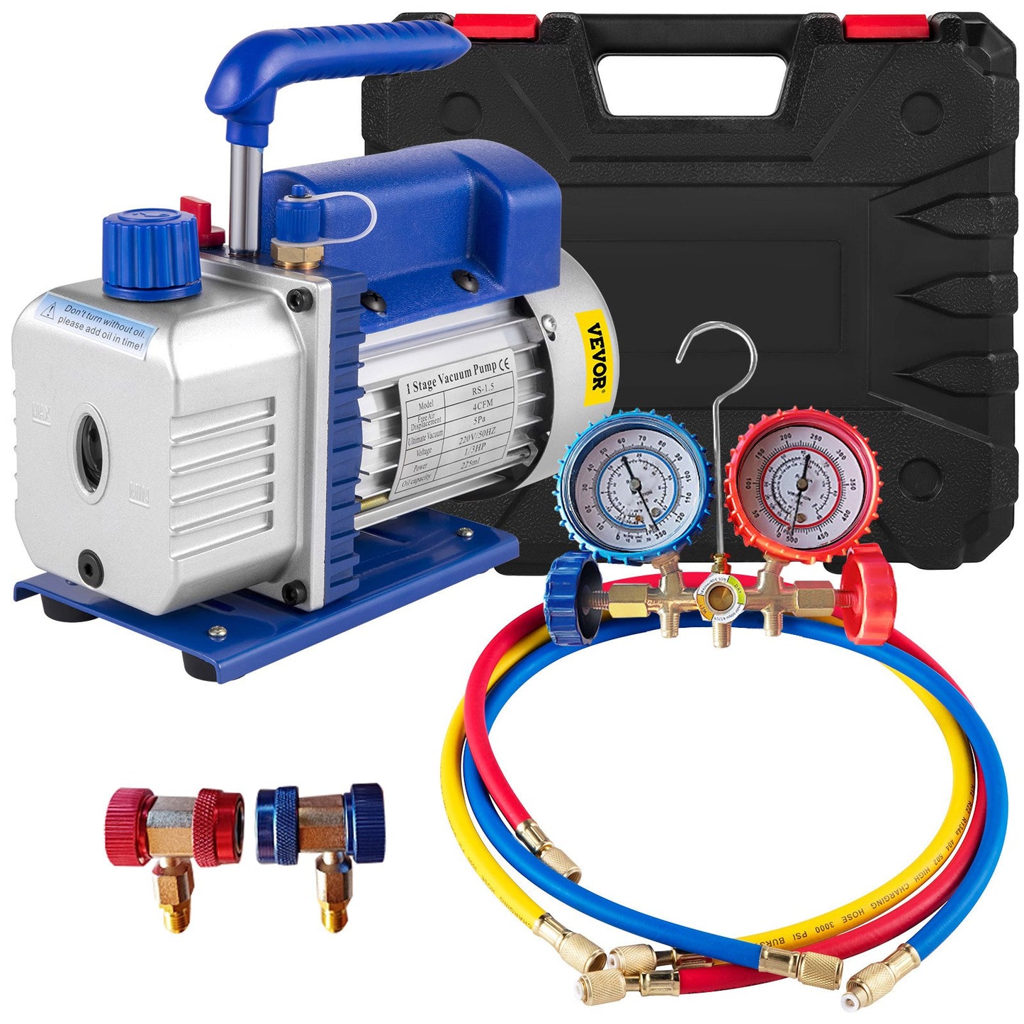 4CFM 1/4HP Rotary Vane Vacuum — view 2