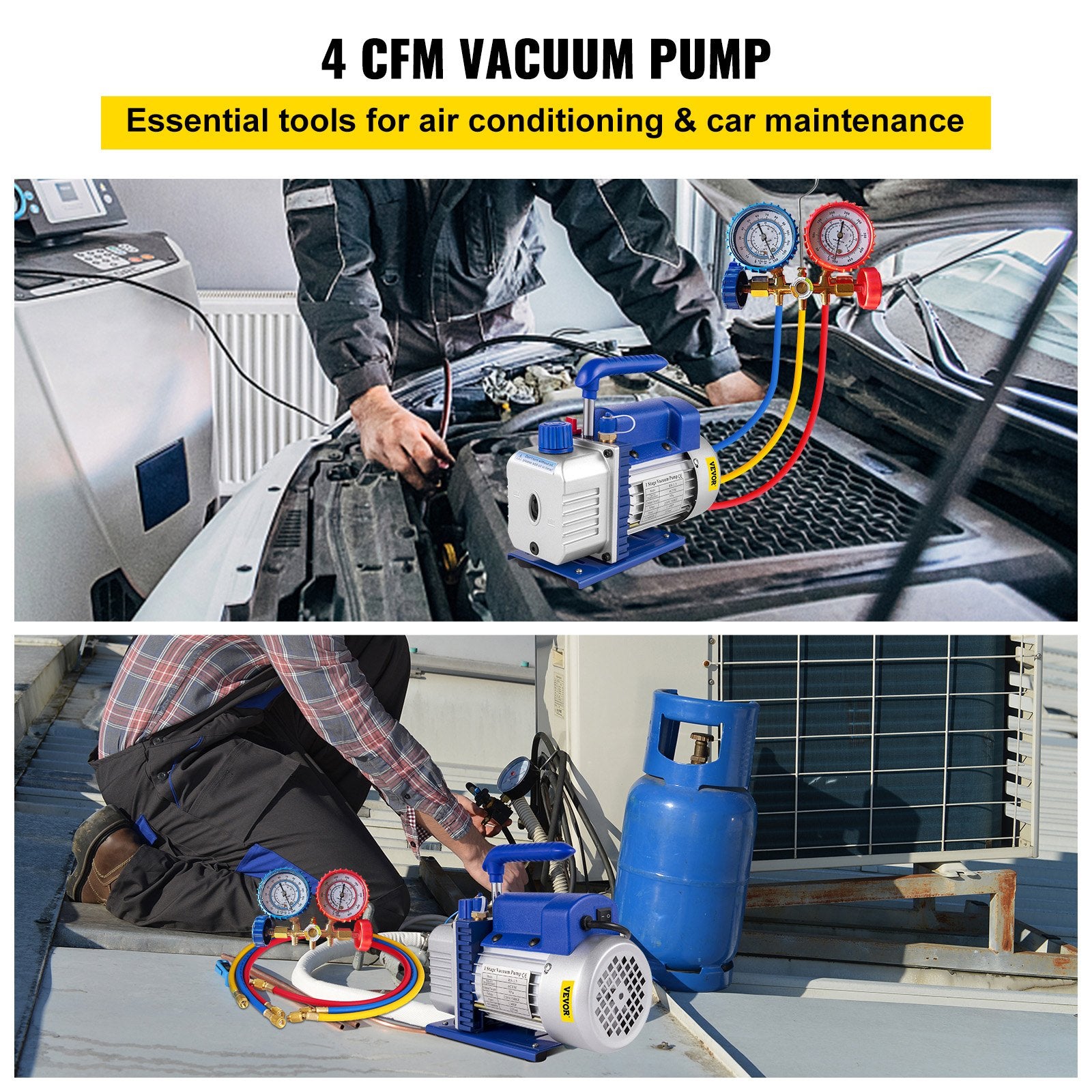 4CFM 1/4HP Rotary Vane Vacuum — view 3