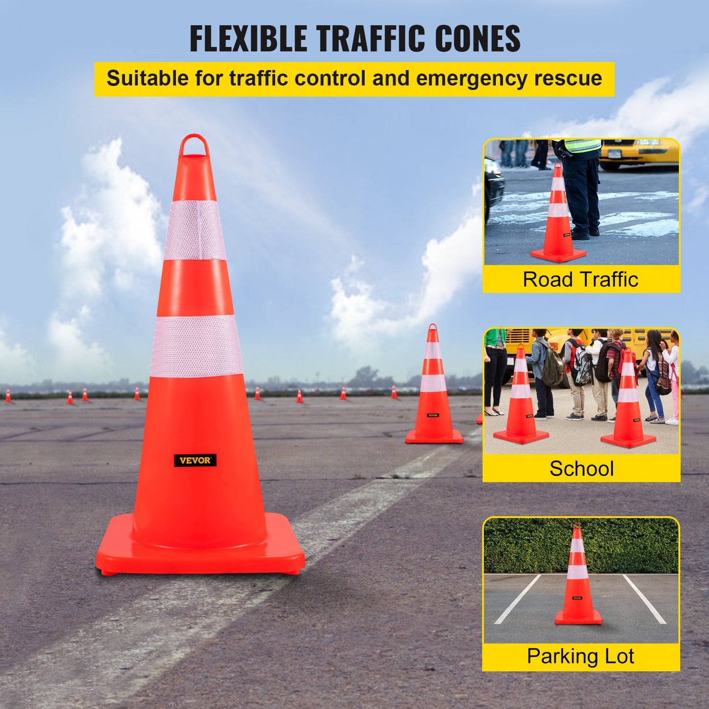 Safety Cones, 10PCS 28 Traffic — view 3