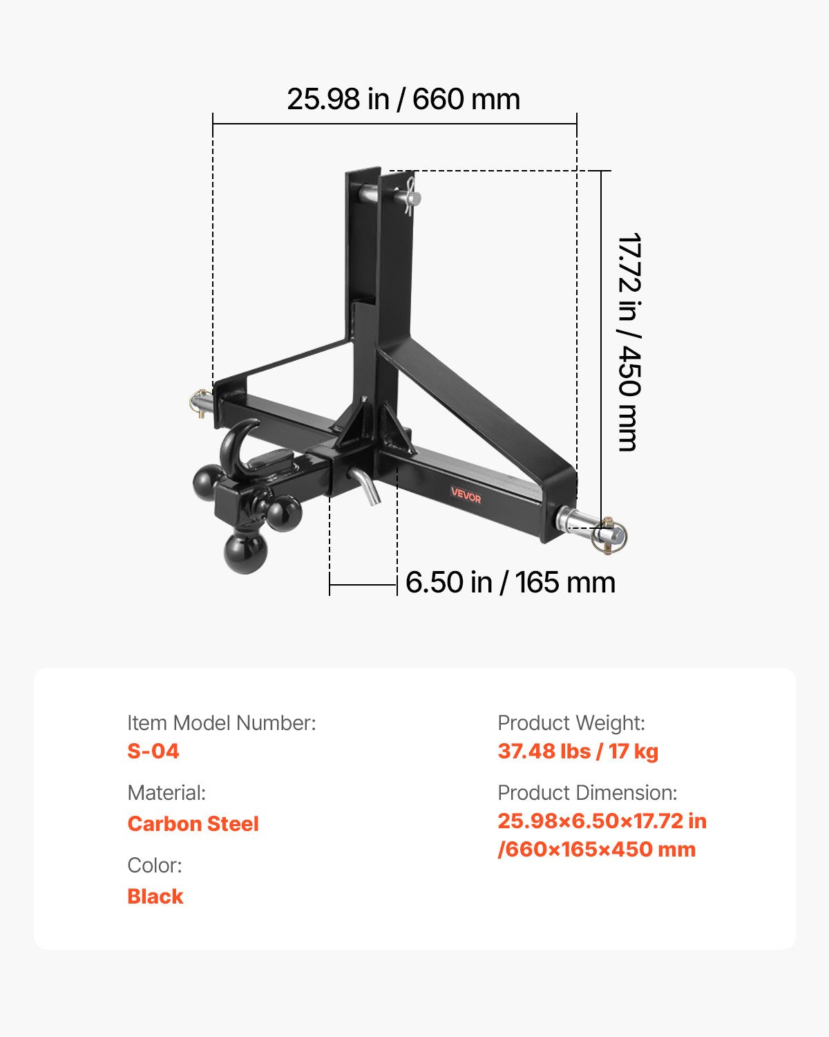 3 Point Trailer Hitch with — view 8