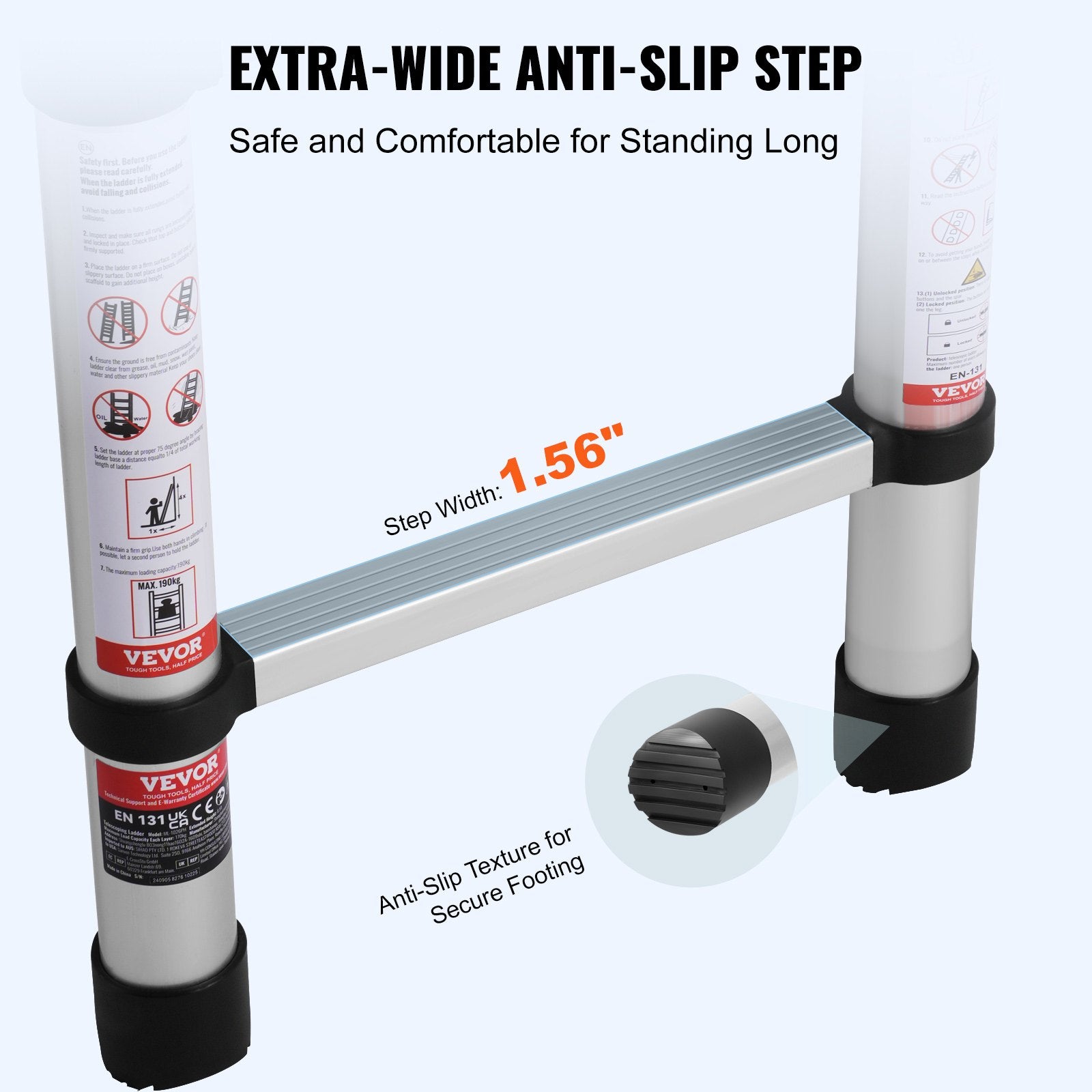 Telescoping Extension Ladder 12.5FT A-Shape — view 4