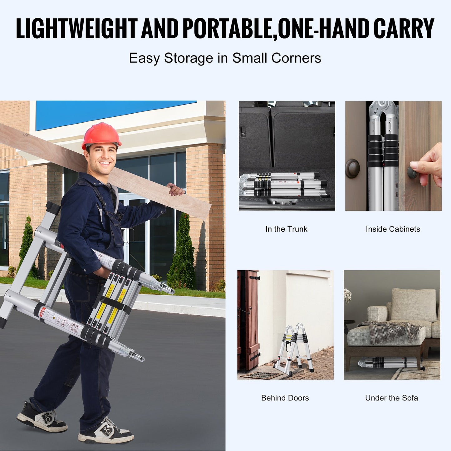 Telescoping Extension Ladder 12.5FT A-Shape — view 6