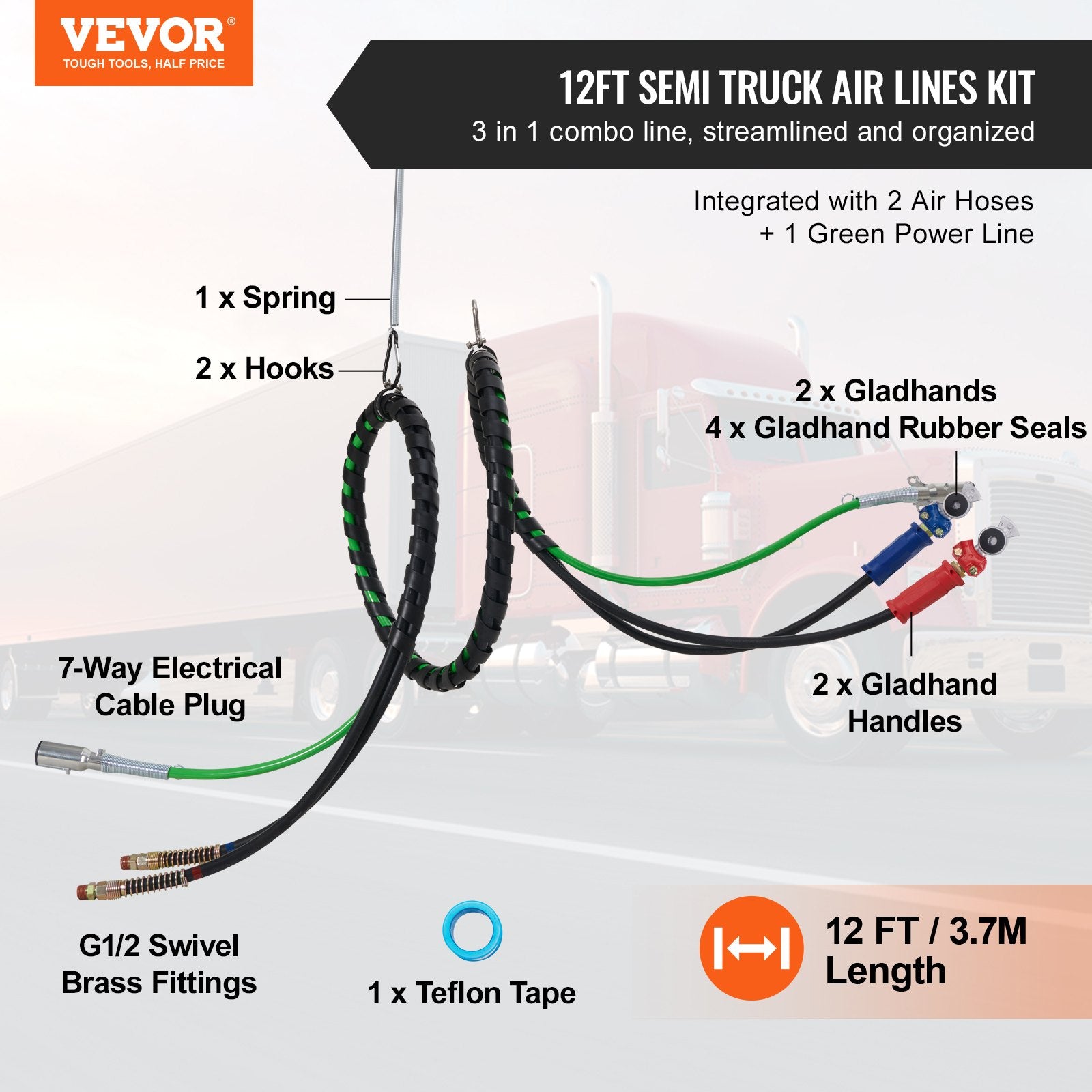 12FT Semi Truck Air Lines — view 3