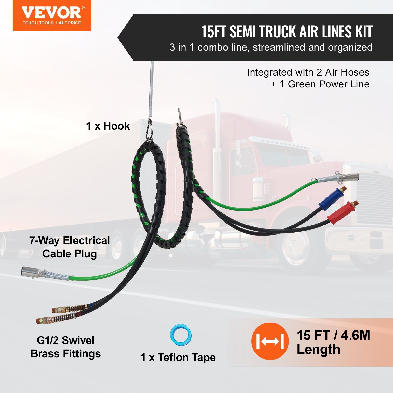 Semi Truck Air Lines Kit — view 3