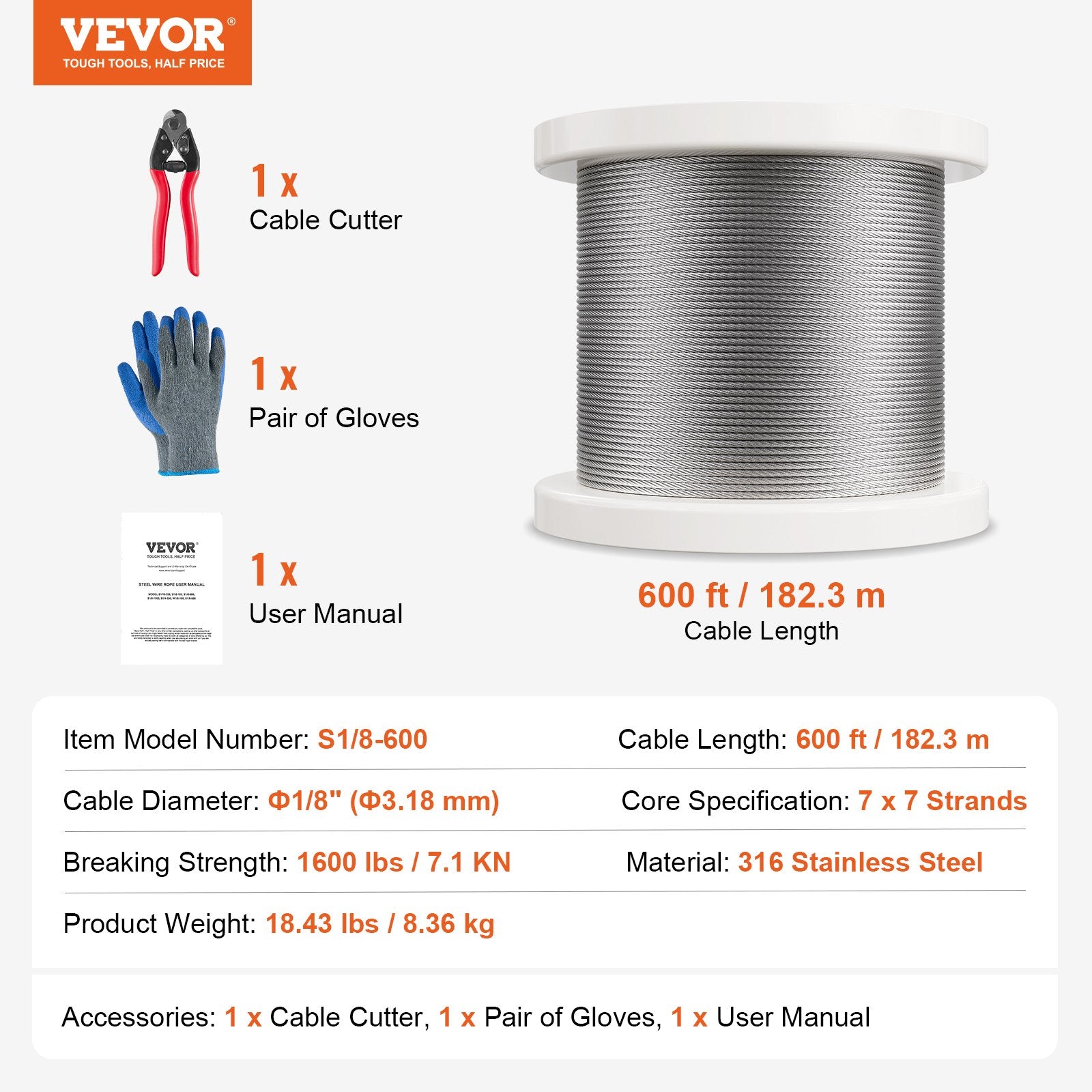 T316 Stainless Steel Cable 3.18mm — view 8
