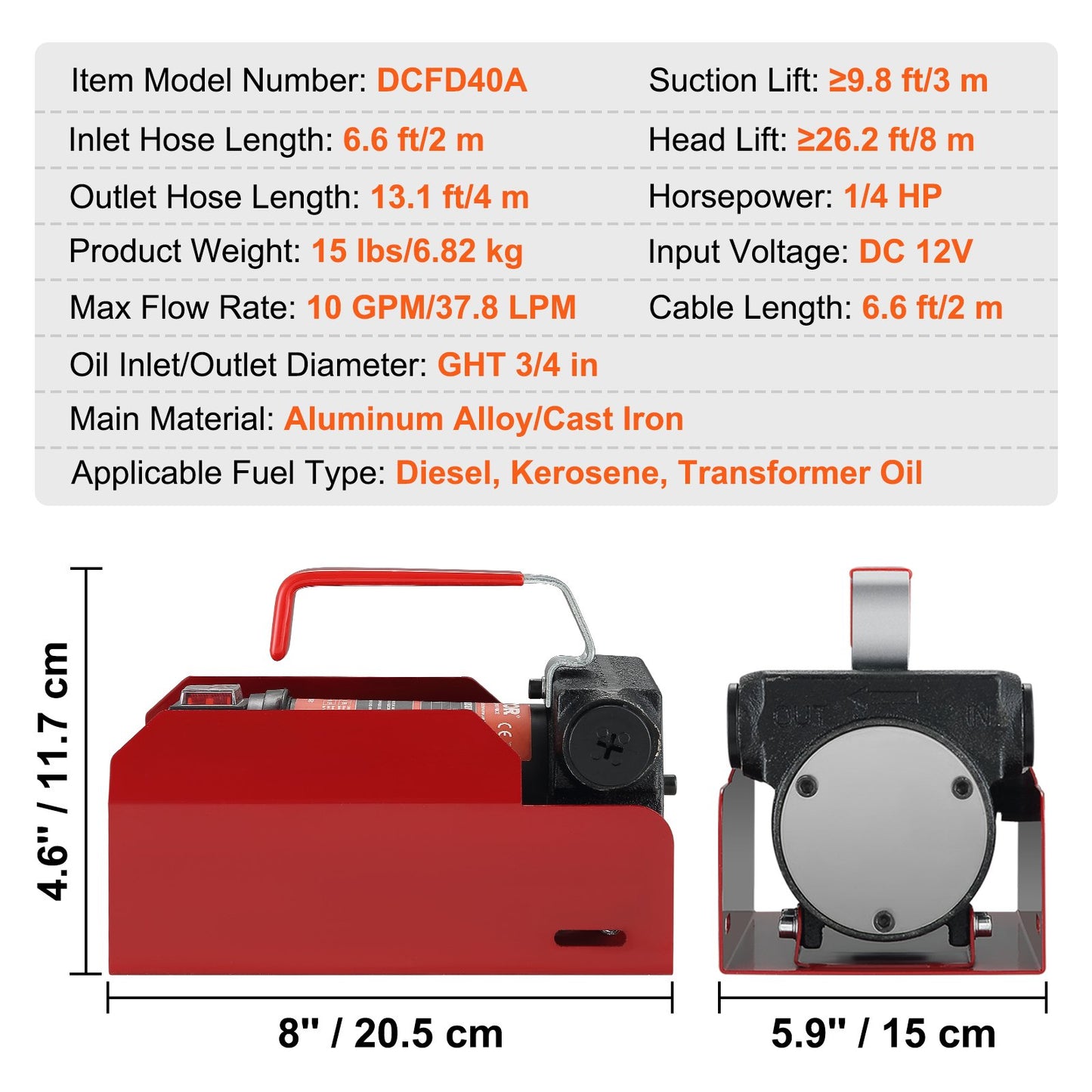 Fuel Transfer Pump, 12V DC — view 8