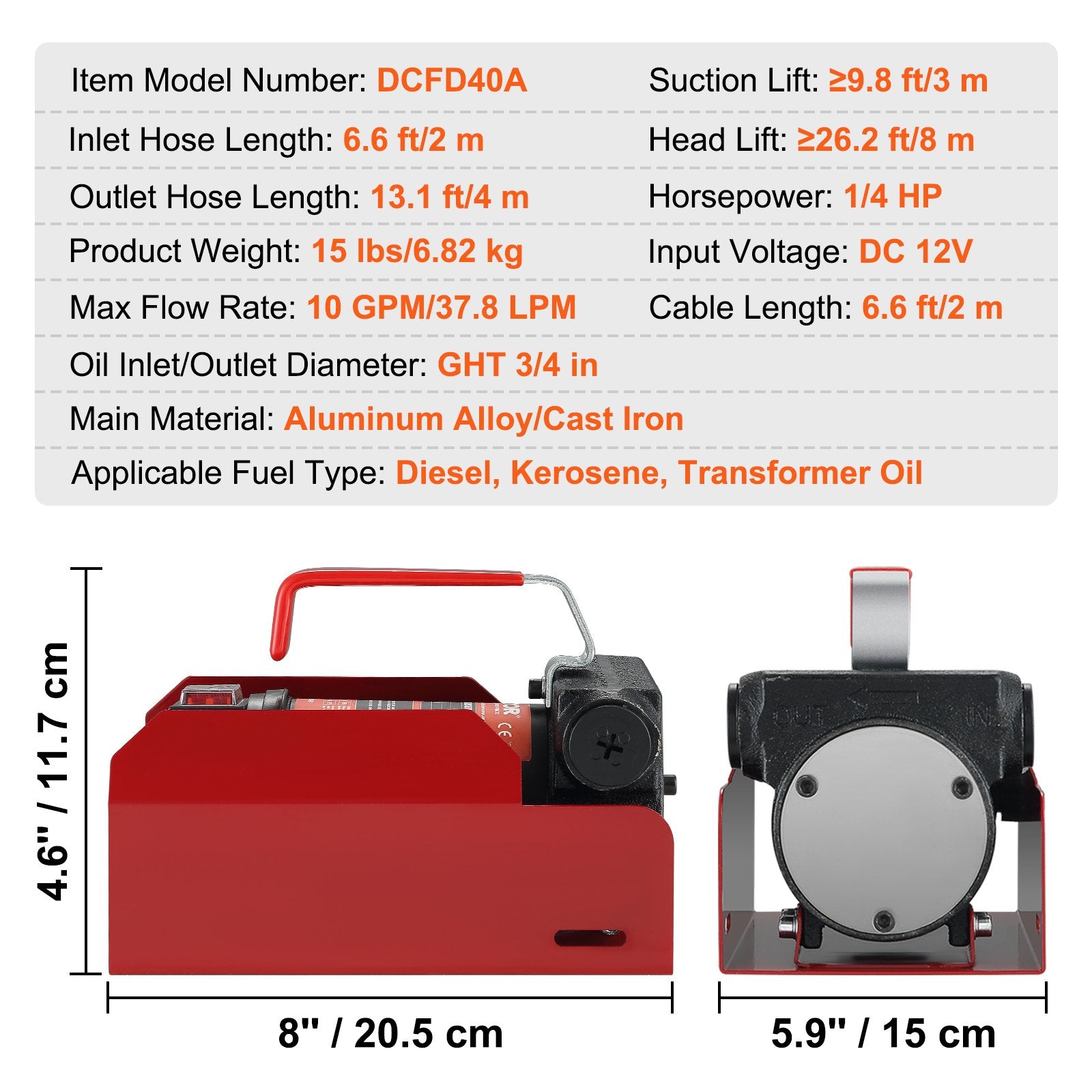 Fuel Transfer Pump, 12V DC — view 8