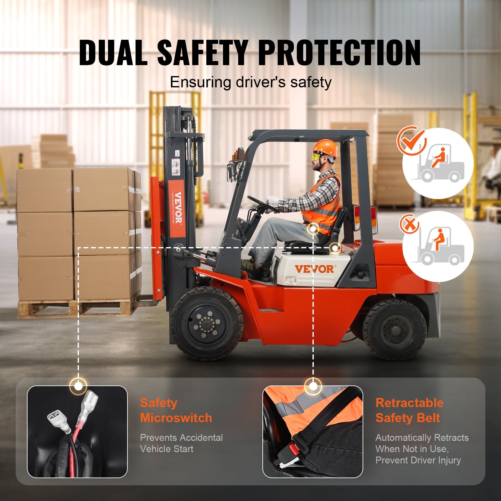 Universal Forklift Seat, Fold Down — view 5