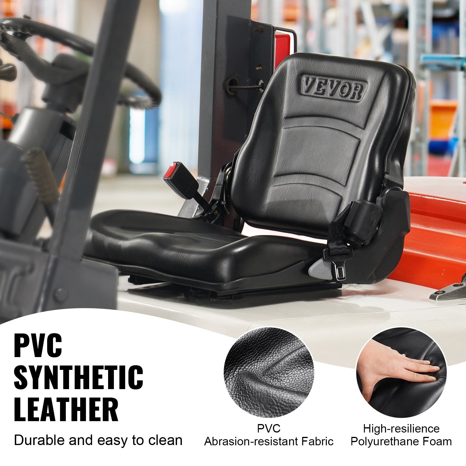 Universal Forklift Seat, Fold Down — view 6