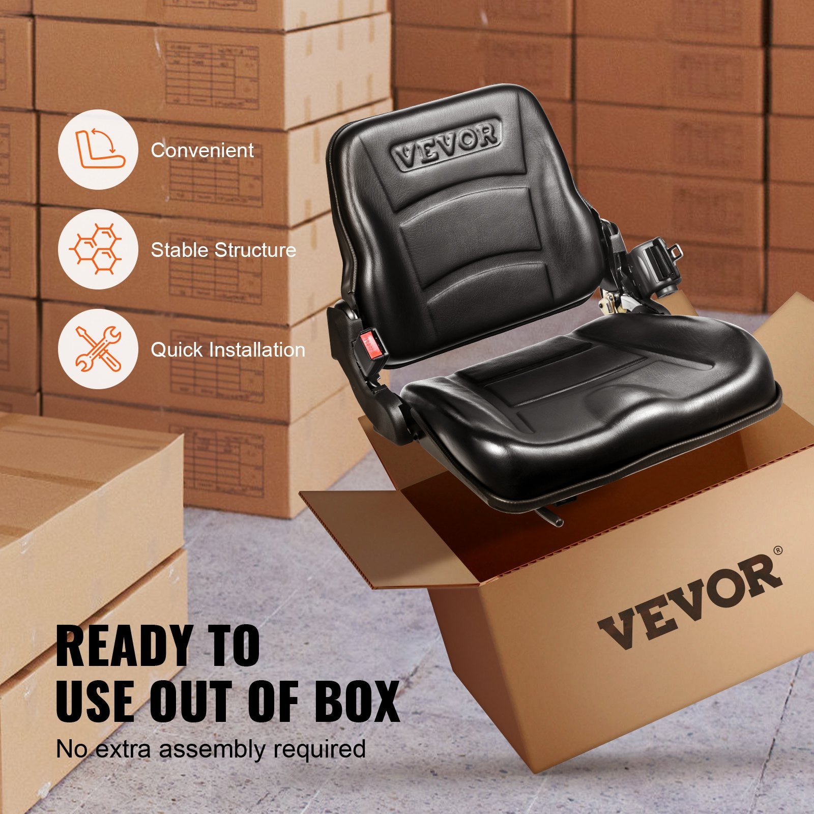 Universal Forklift Seat, Fold Down — view 7