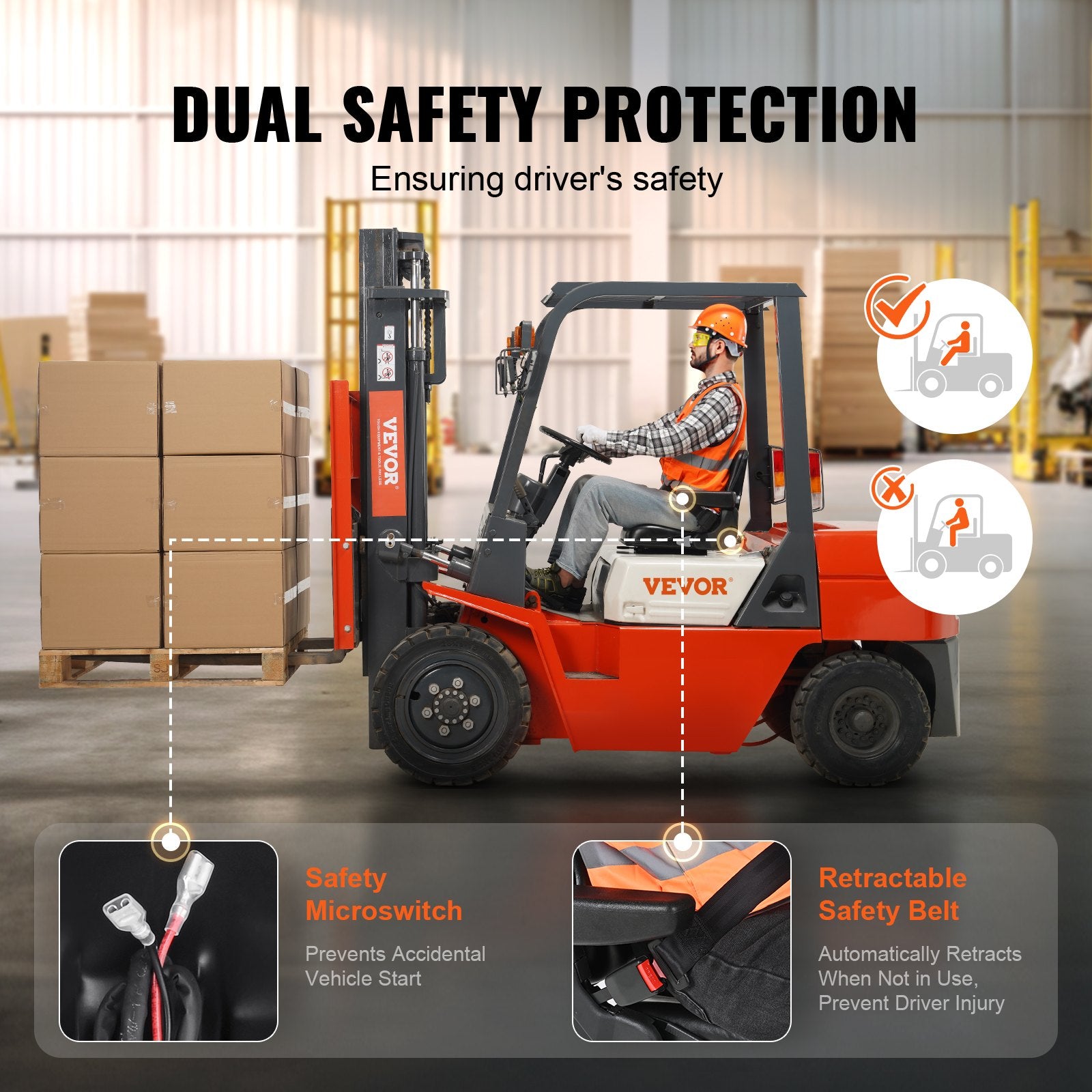 Universal Forklift Seat, Fold Down — view 5