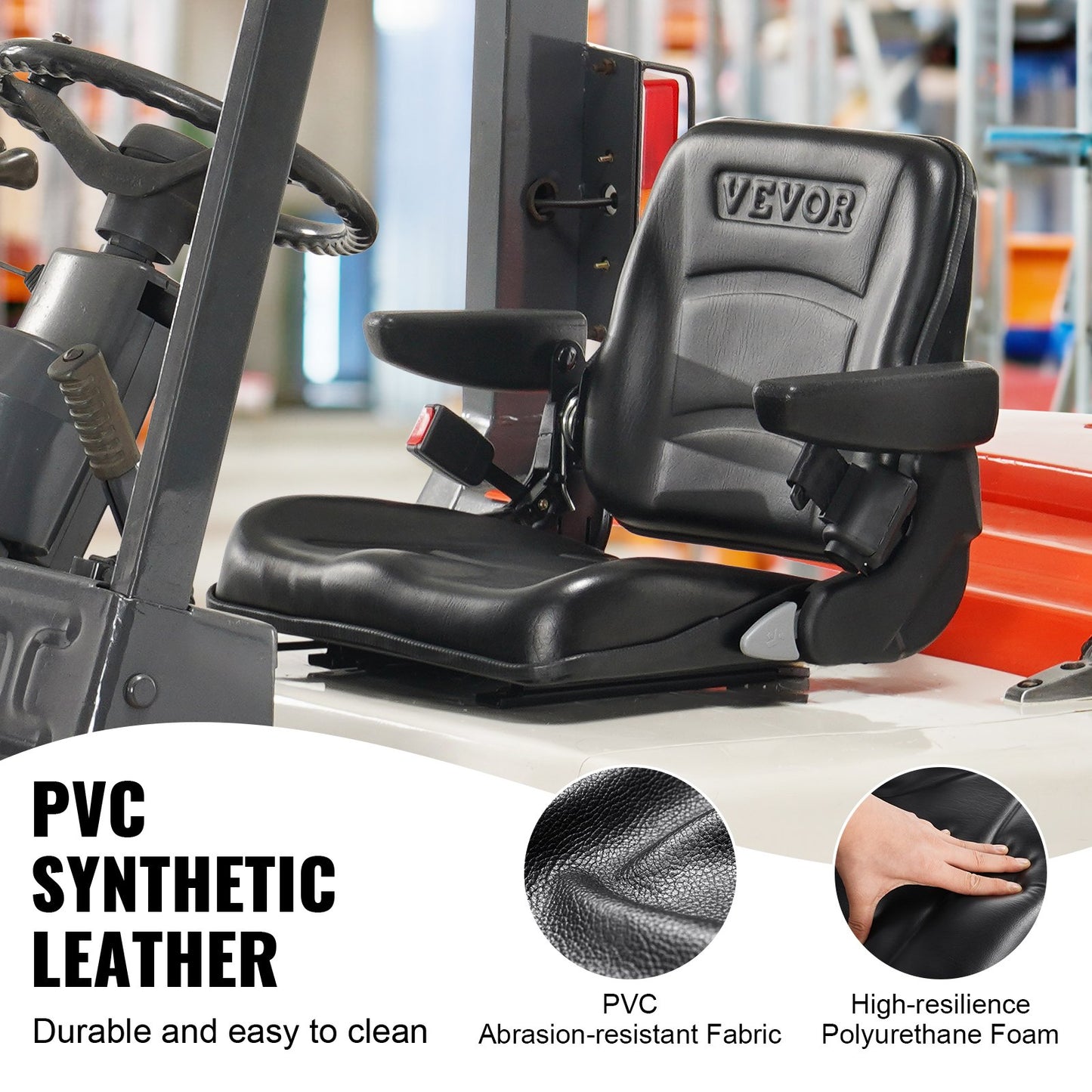 Universal Forklift Seat, Fold Down — view 6