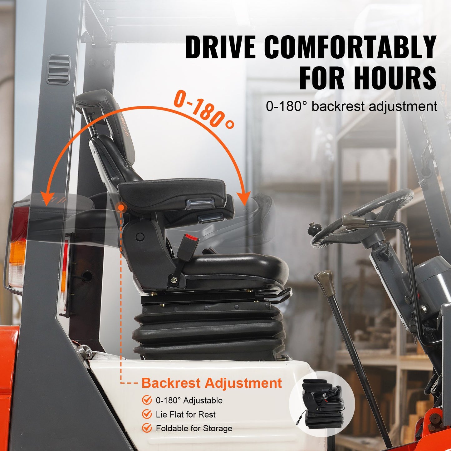 Universal Forklift Seat Adjustable Tractor — view 5