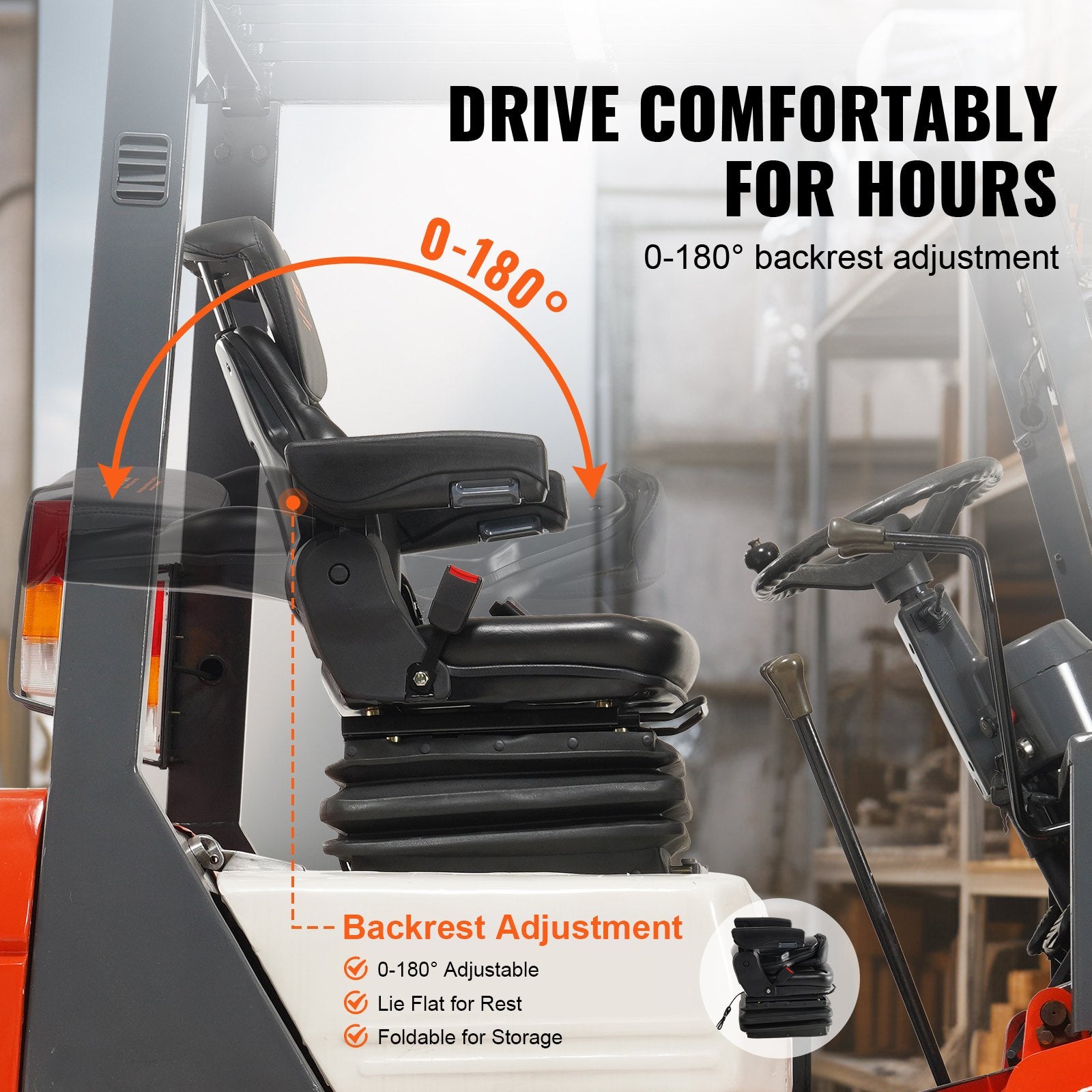 Universal Forklift Seat Adjustable Tractor — view 5