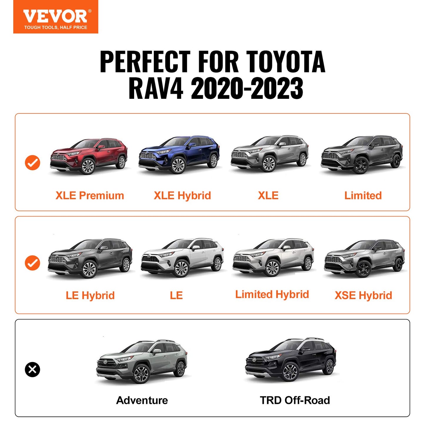 Toyota RAV4 2020-2023 roof rack cross bars — view 3