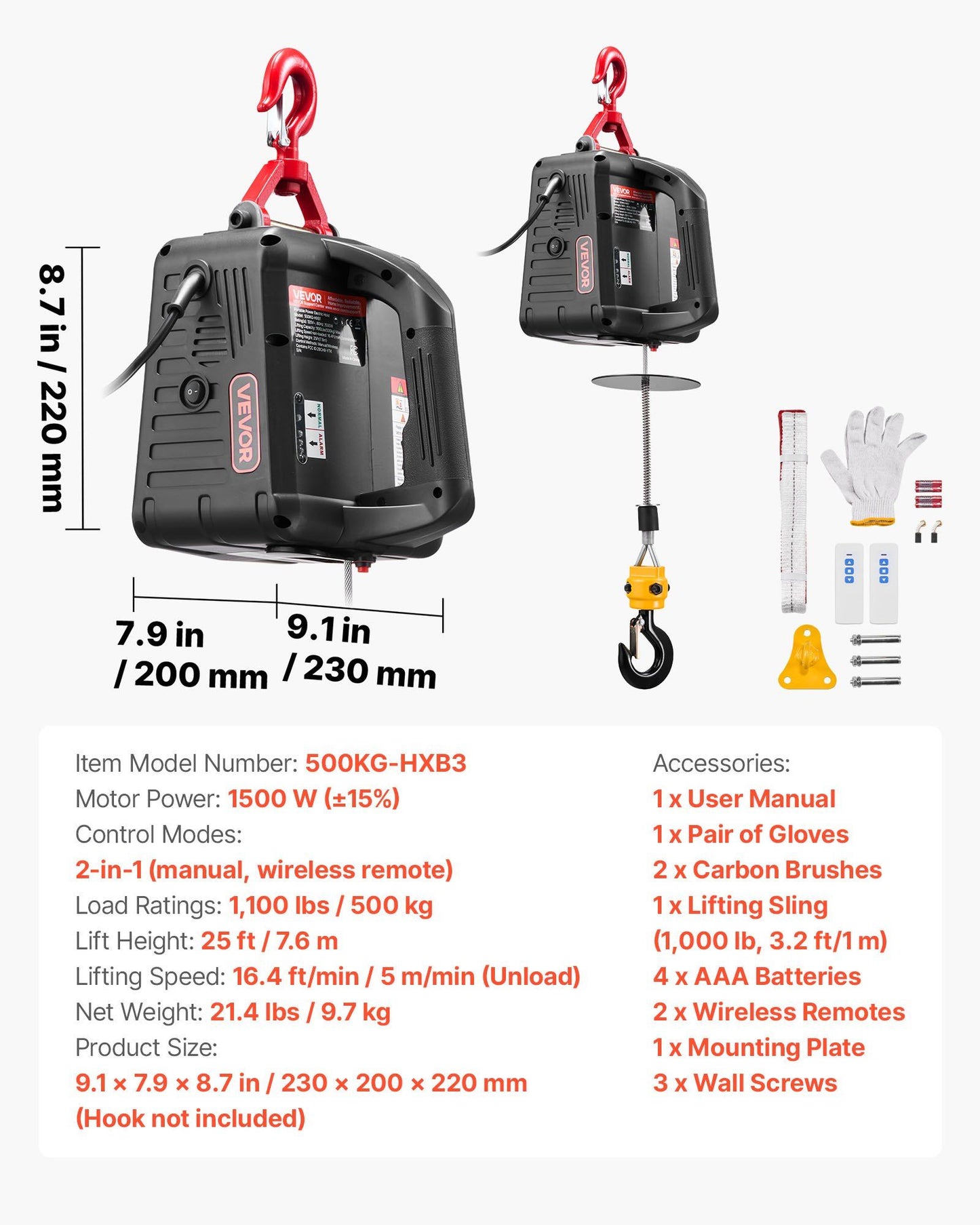 2-in-1 Electric Hoist Winch — view 8