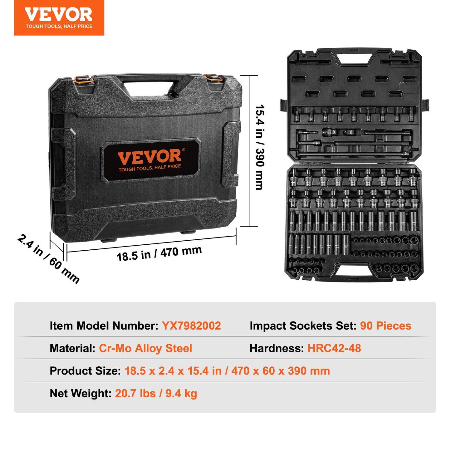 3/8in Drive Impact Socket Set — view 8