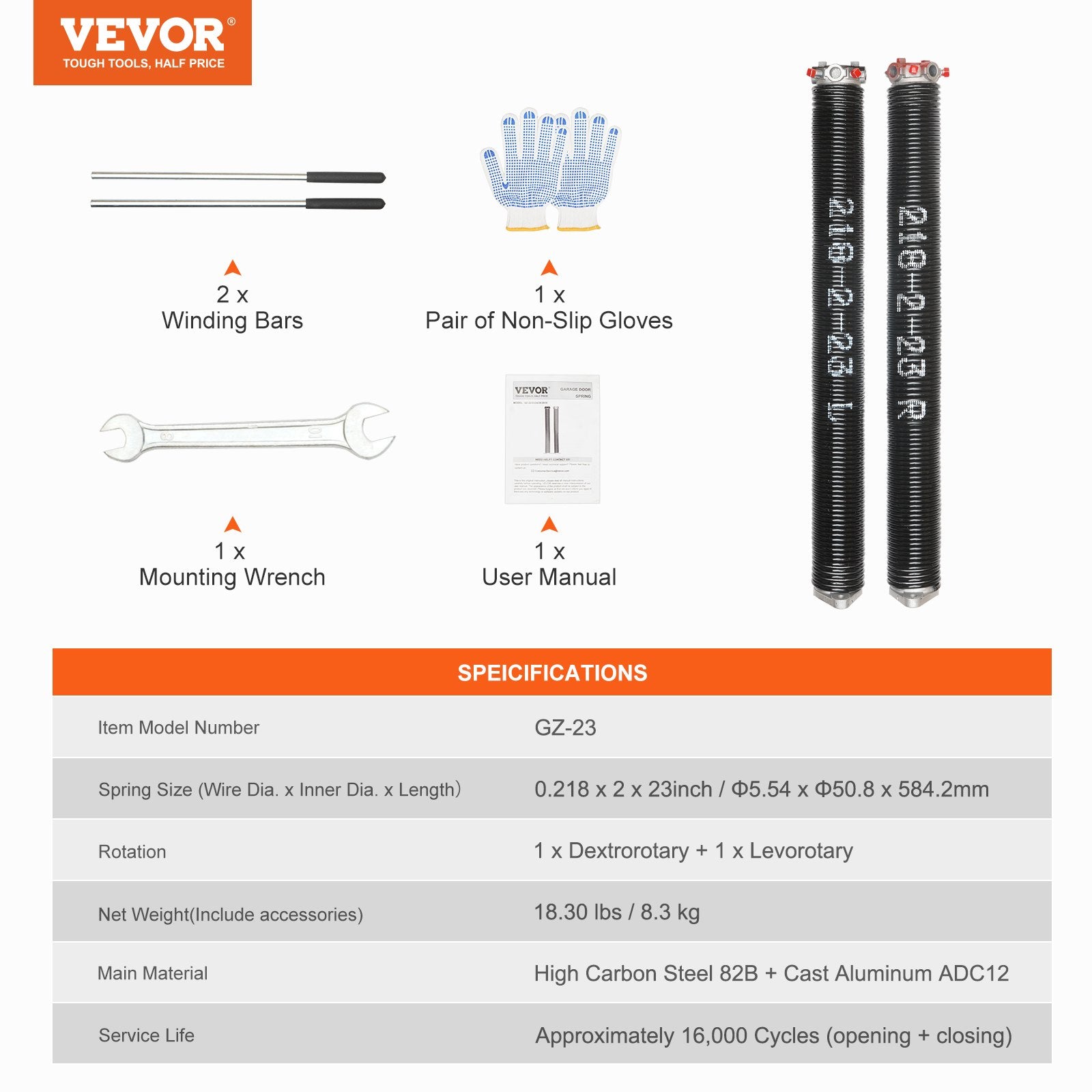 Garage Door Torsion Springs Pair — view 8