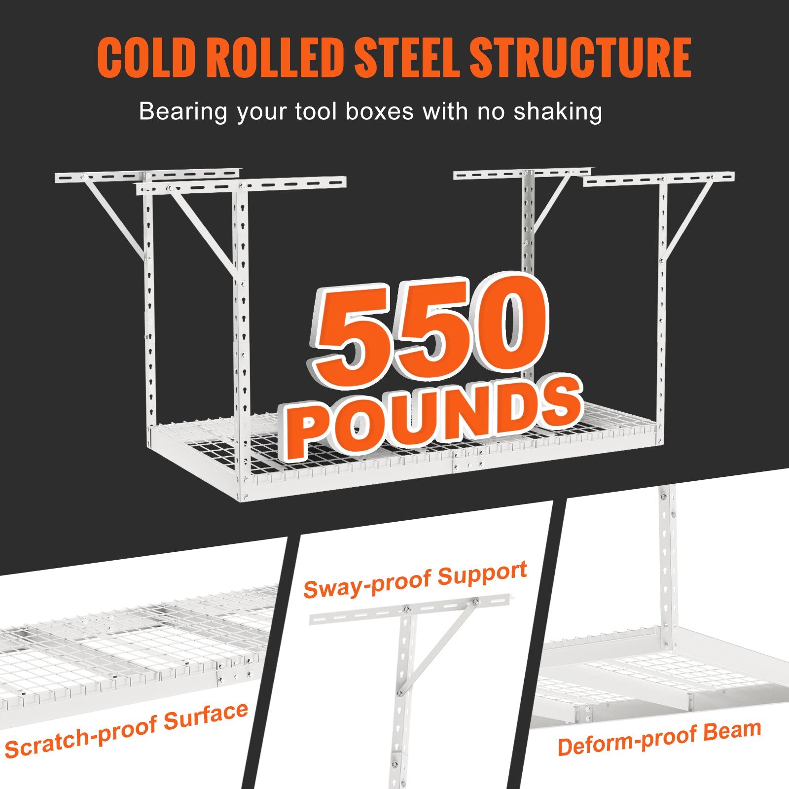 Overhead Adjustable Garage Storage Rack — view 4