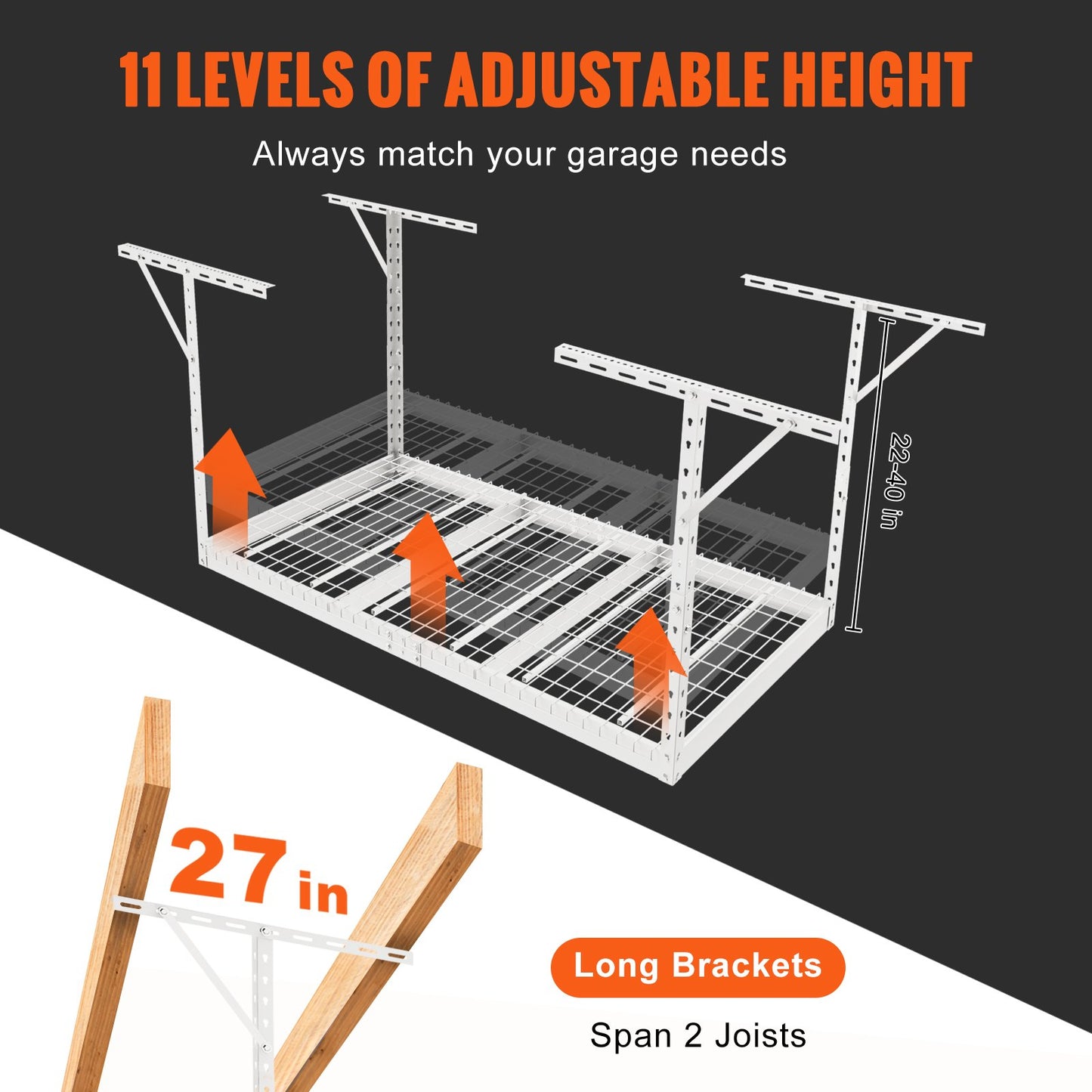 Overhead Adjustable Garage Storage Rack — view 6