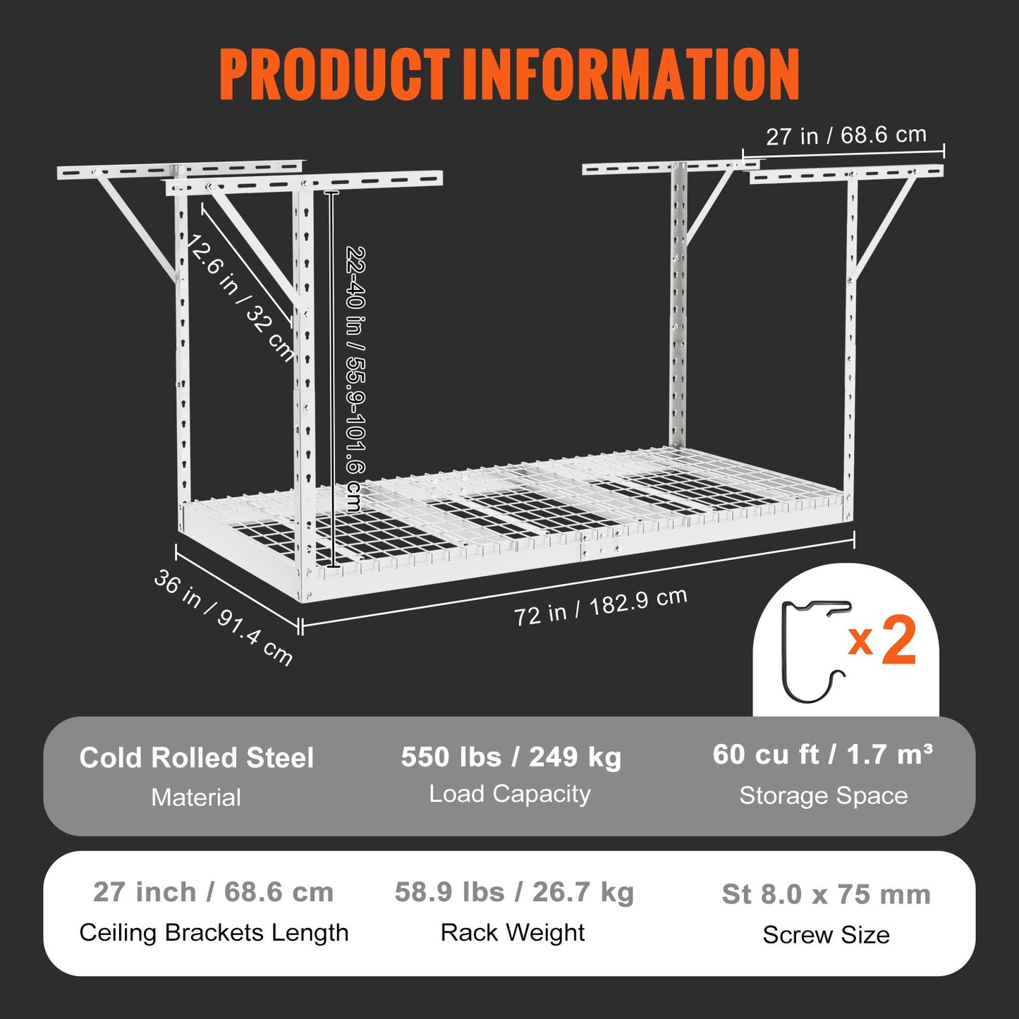 Overhead Adjustable Garage Storage Rack — view 8