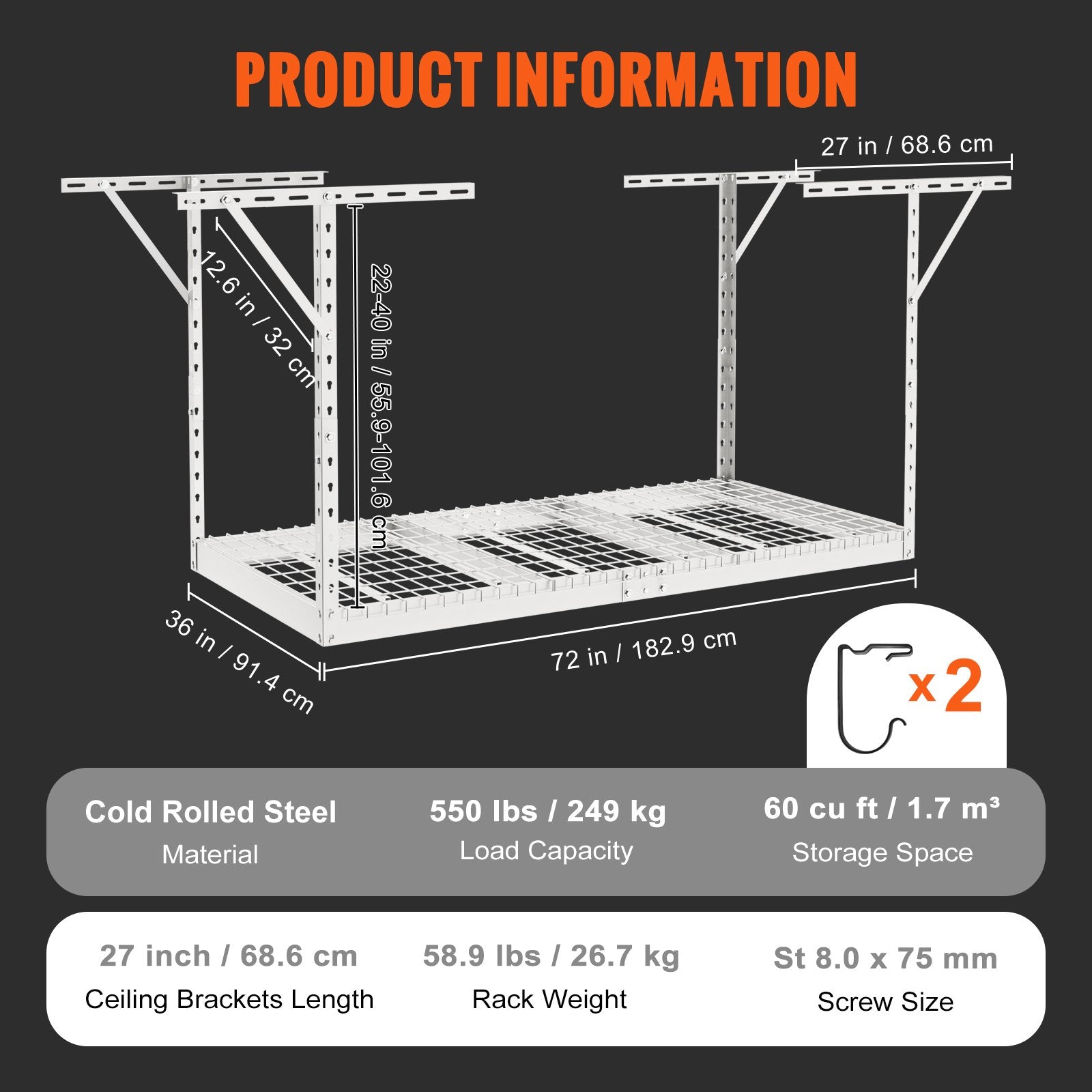 Overhead Adjustable Garage Storage Rack — view 8