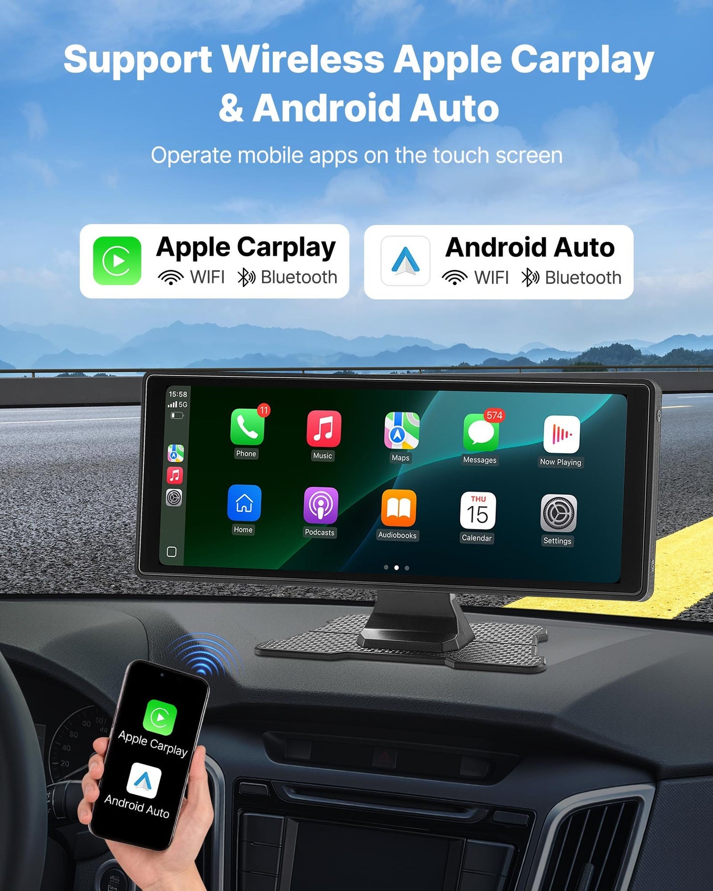 Car Stereo Radio CarPlay Touchscreen — view 3