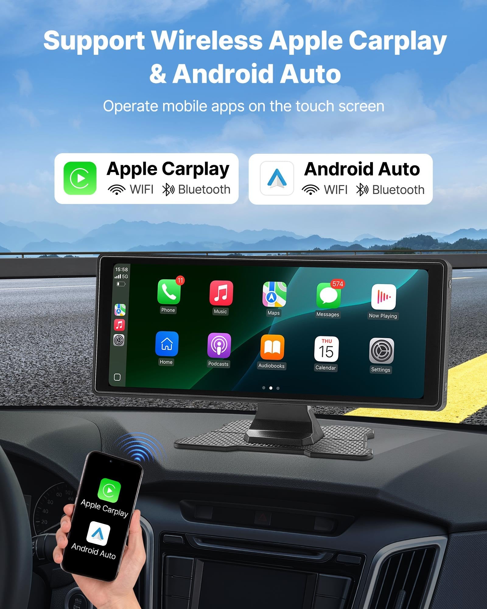 Car Stereo Radio CarPlay Touchscreen — view 3