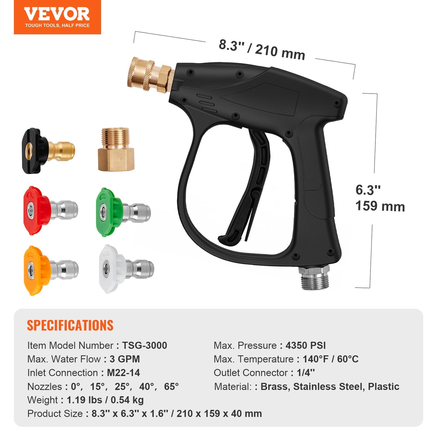 1/4 High Pressure Washer Gun — view 8