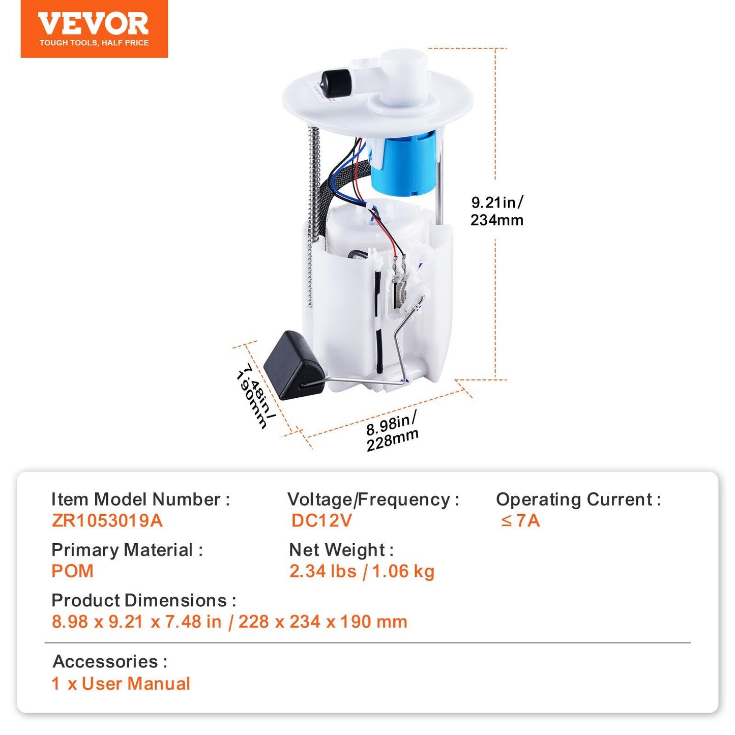 Electric fuel pump module assembly — view 8
