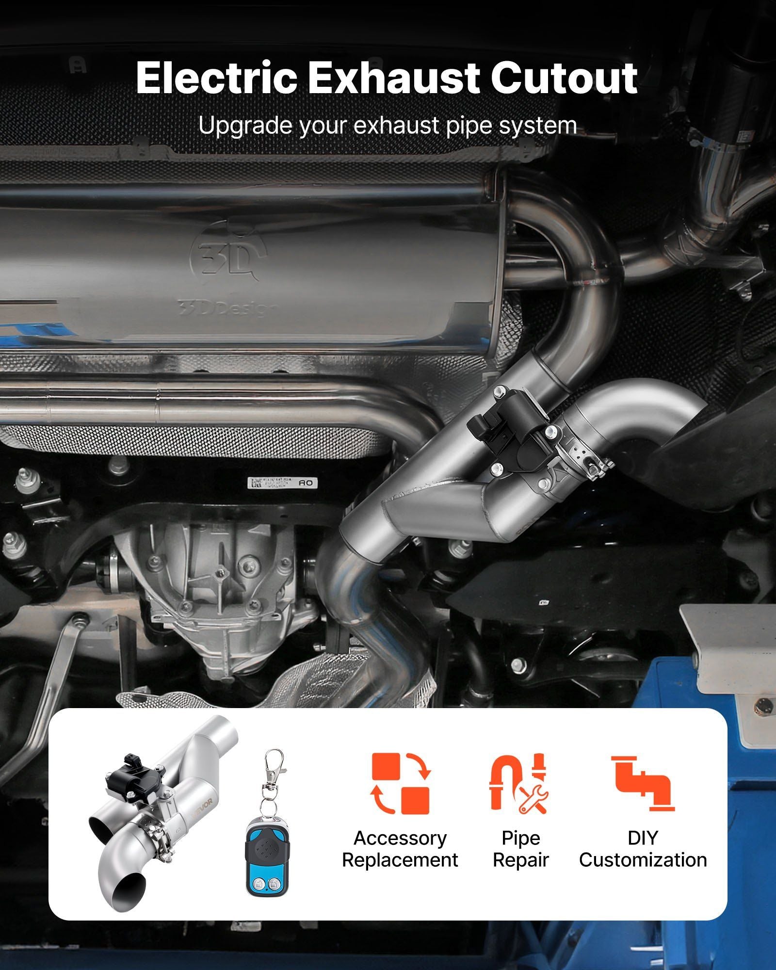 Electric exhaust cutout 63.5 mm valve kit — view 3