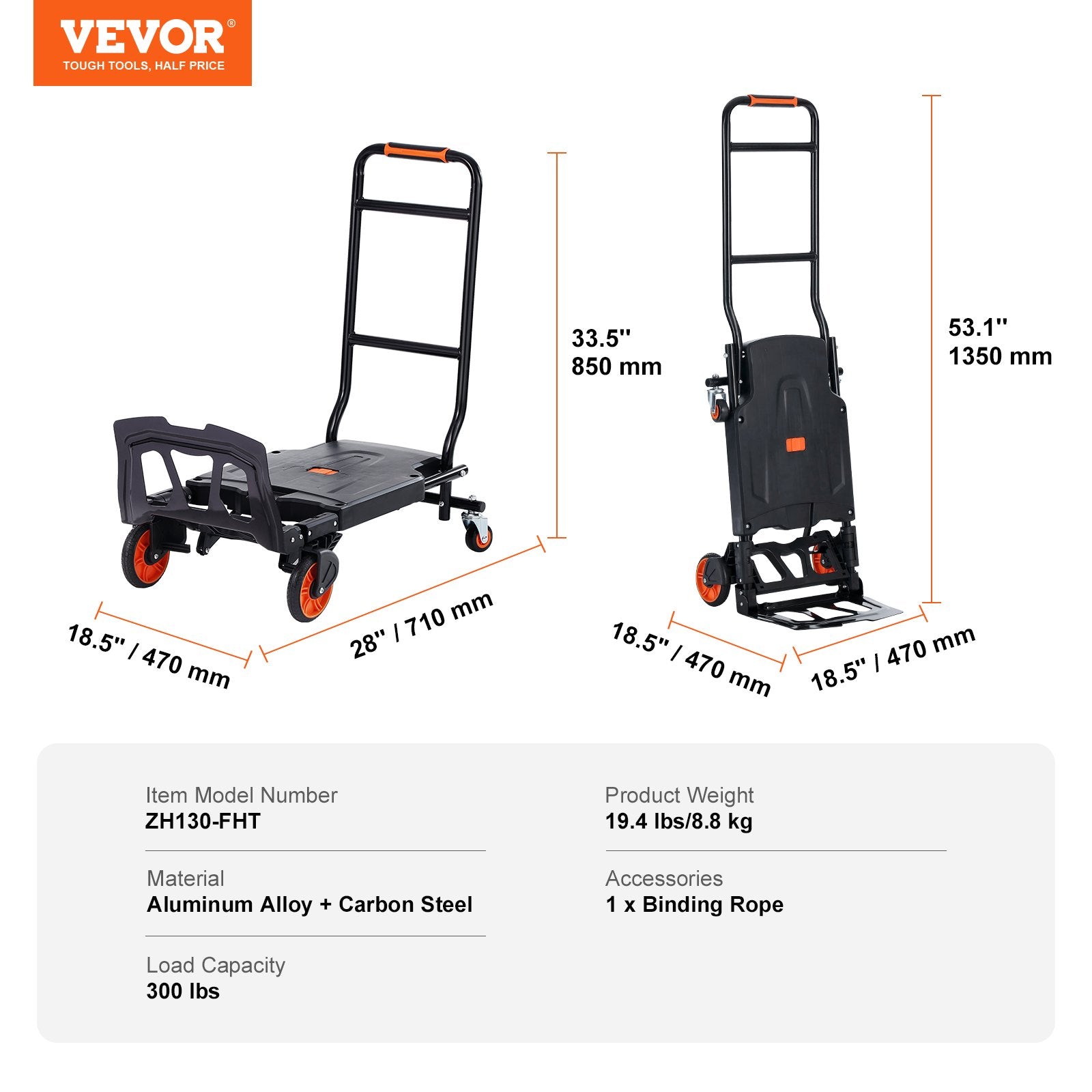 Aluminum Hand Truck, 2 in — view 8