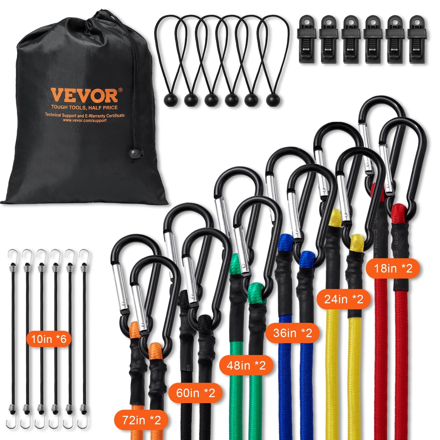 30 Pcs Bungee Cords Set — view 2