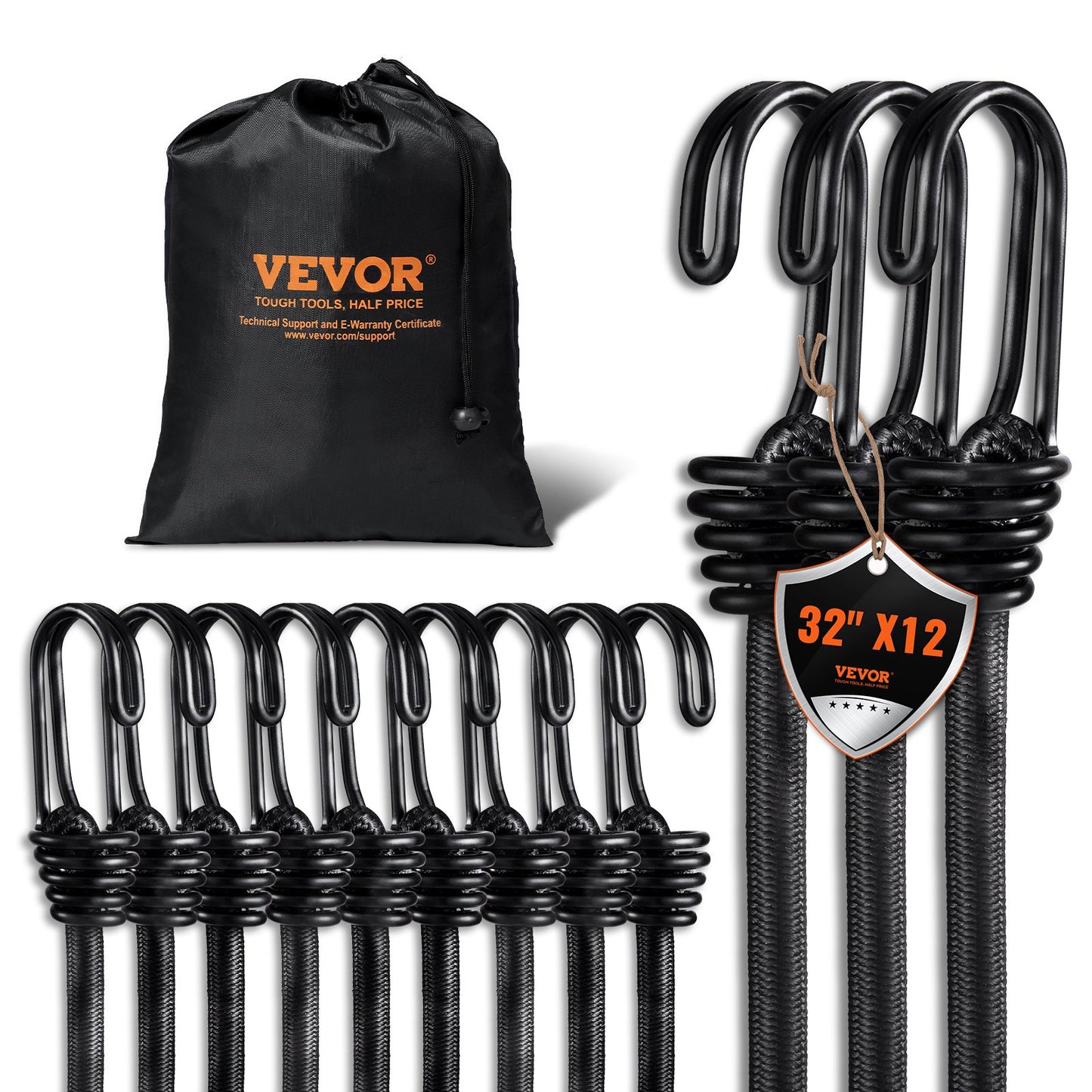12 Pcs Bungee Cords with — view 2