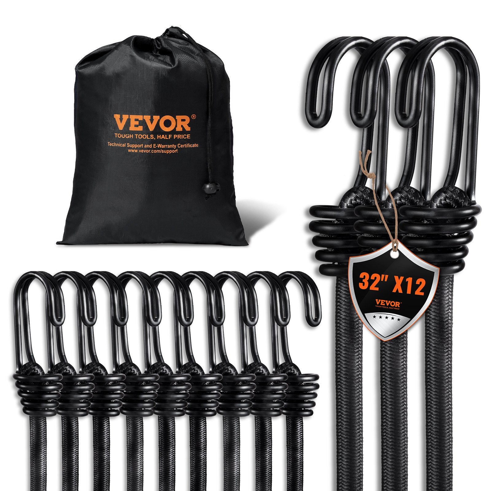 12 Pcs Bungee Cords with — view 2