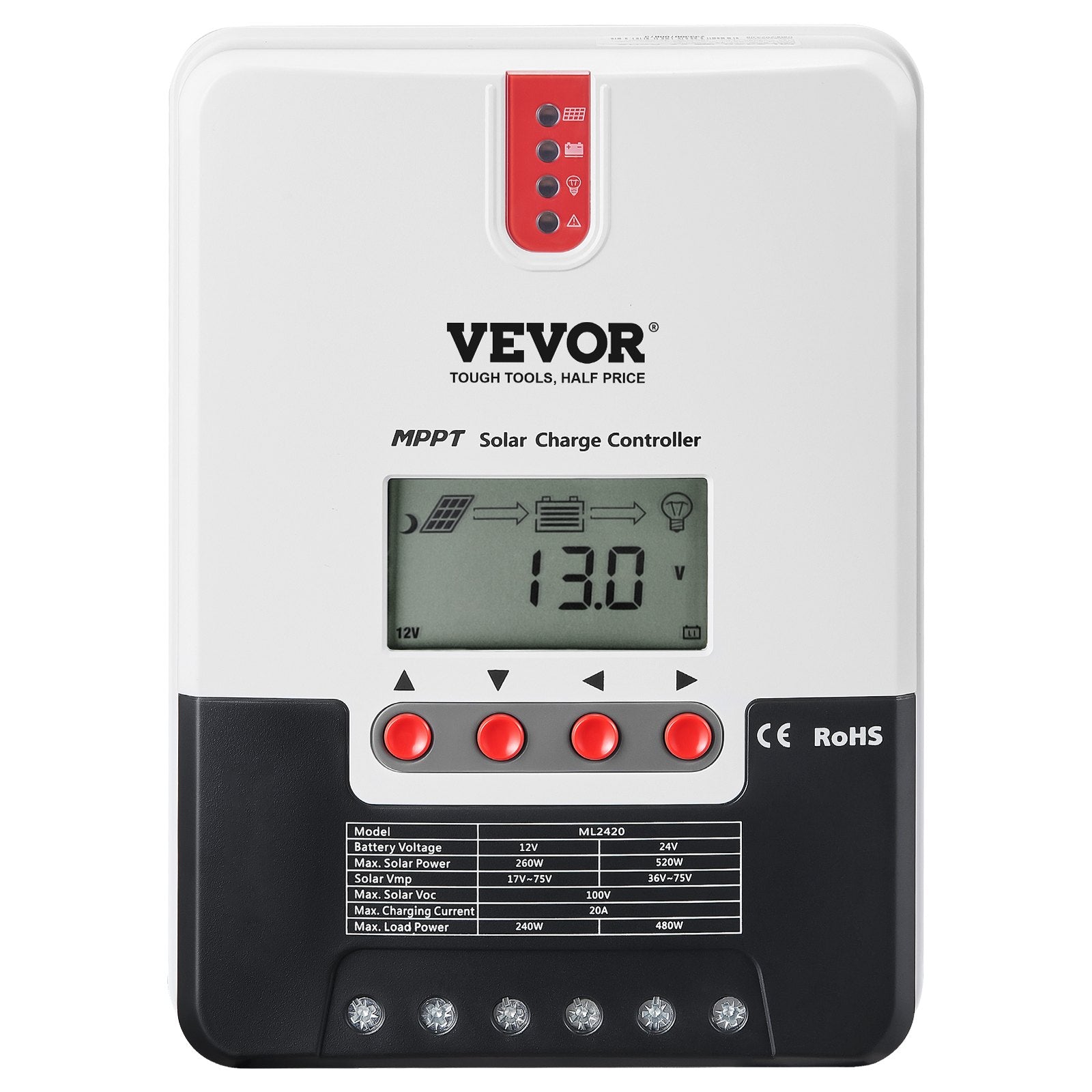 20A MPPT Solar Charge Controller — view 2