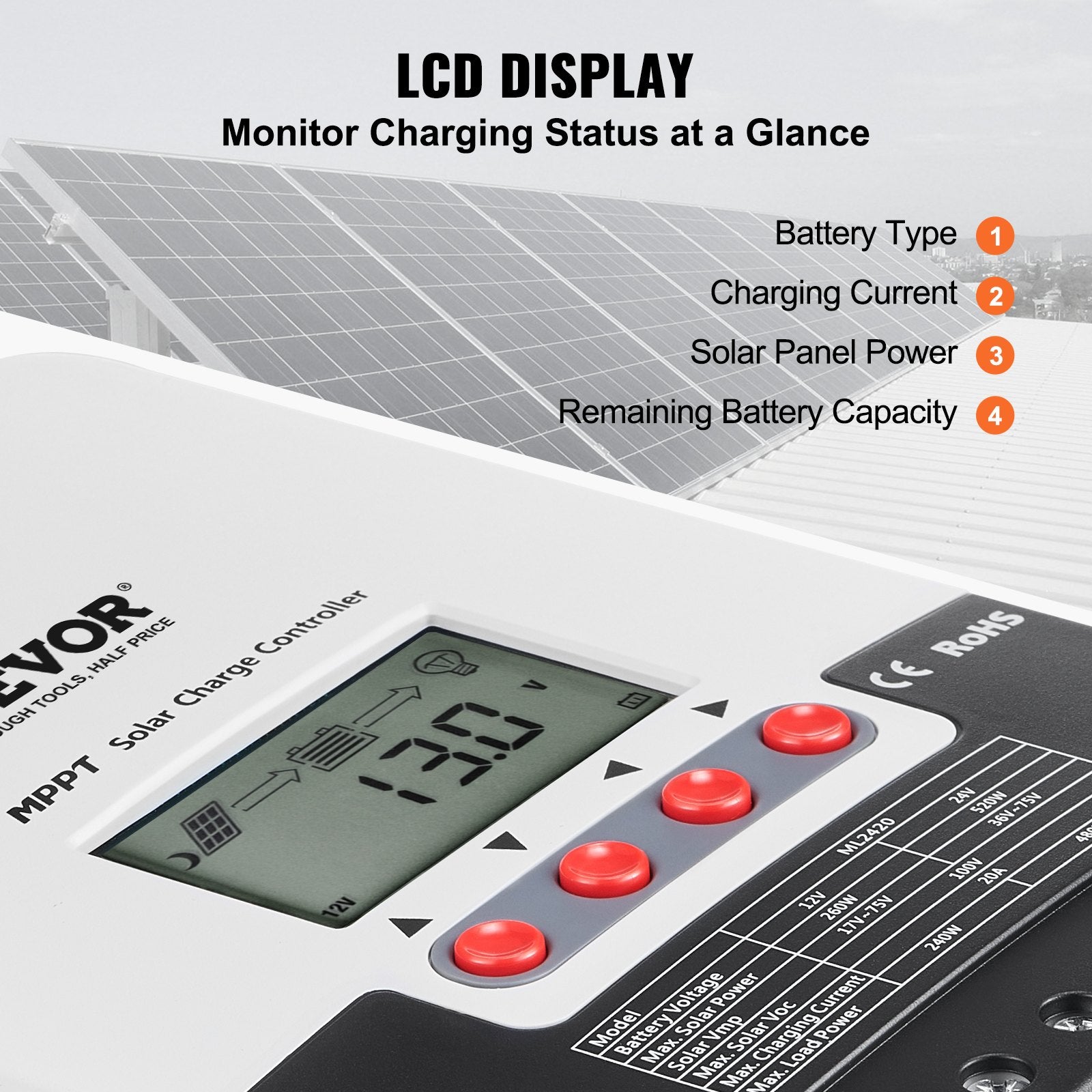 20A MPPT Solar Charge Controller — view 5